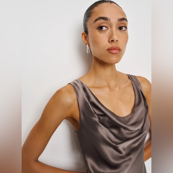 NWT Reformation Bryn Silk Dress in Magnetic - Picture 6 of 10